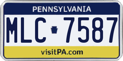PA license plate MLC7587