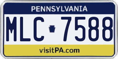 PA license plate MLC7588