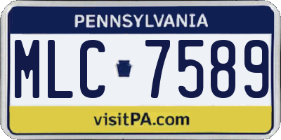 PA license plate MLC7589