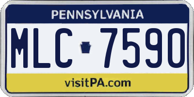 PA license plate MLC7590