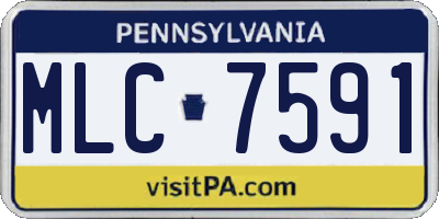 PA license plate MLC7591
