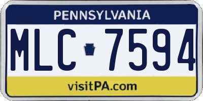 PA license plate MLC7594