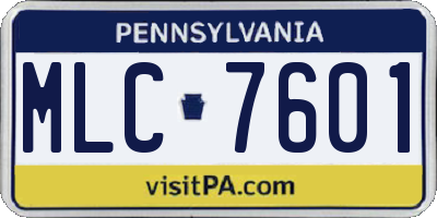 PA license plate MLC7601