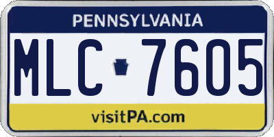 PA license plate MLC7605