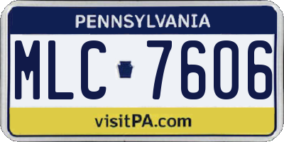 PA license plate MLC7606