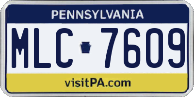 PA license plate MLC7609