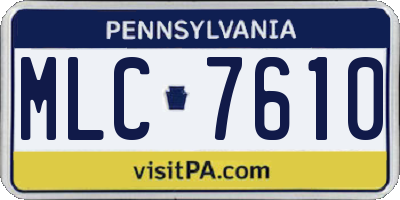 PA license plate MLC7610