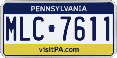 PA license plate MLC7611