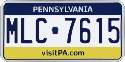 PA license plate MLC7615