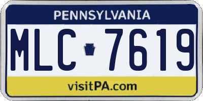 PA license plate MLC7619