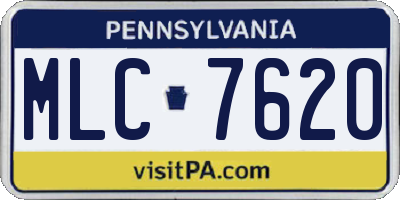 PA license plate MLC7620