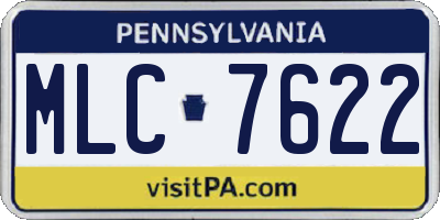 PA license plate MLC7622