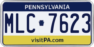 PA license plate MLC7623