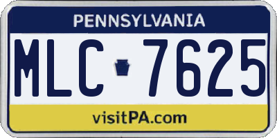 PA license plate MLC7625