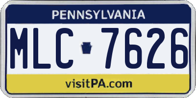 PA license plate MLC7626