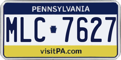 PA license plate MLC7627