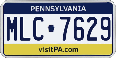 PA license plate MLC7629