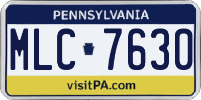 PA license plate MLC7630