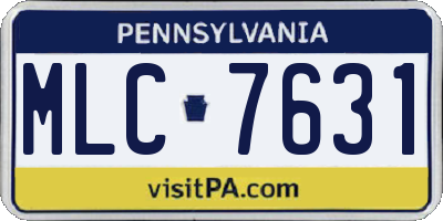 PA license plate MLC7631