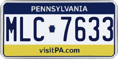 PA license plate MLC7633