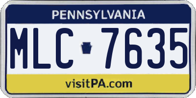 PA license plate MLC7635
