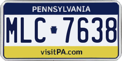 PA license plate MLC7638