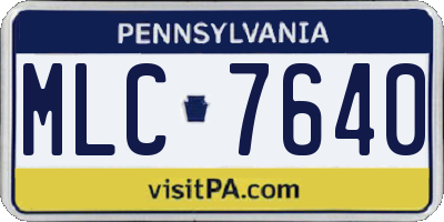 PA license plate MLC7640