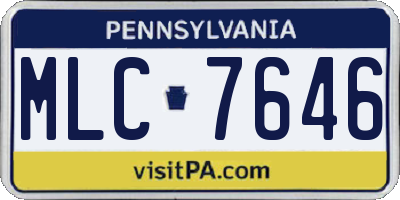 PA license plate MLC7646