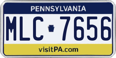 PA license plate MLC7656