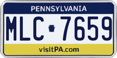 PA license plate MLC7659