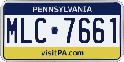 PA license plate MLC7661