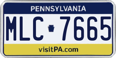 PA license plate MLC7665
