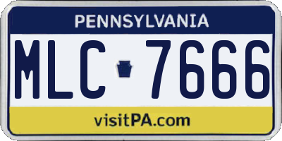 PA license plate MLC7666