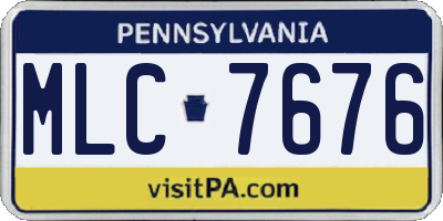 PA license plate MLC7676