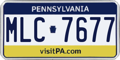 PA license plate MLC7677