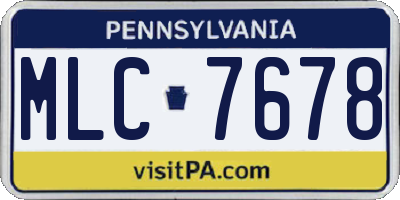 PA license plate MLC7678