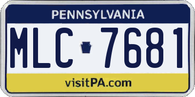 PA license plate MLC7681