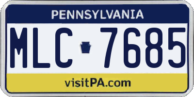 PA license plate MLC7685