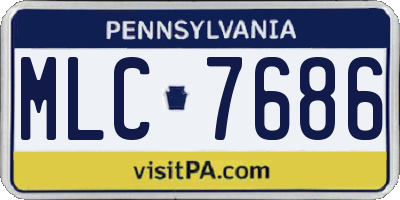 PA license plate MLC7686