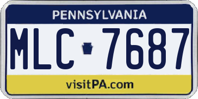 PA license plate MLC7687