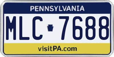 PA license plate MLC7688