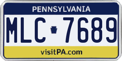 PA license plate MLC7689