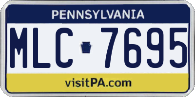 PA license plate MLC7695