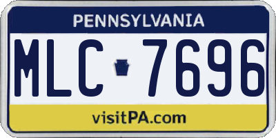 PA license plate MLC7696