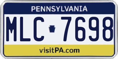 PA license plate MLC7698