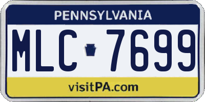 PA license plate MLC7699