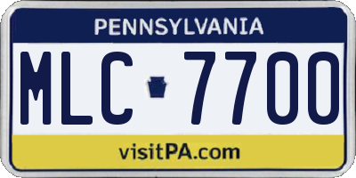 PA license plate MLC7700