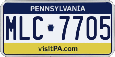 PA license plate MLC7705