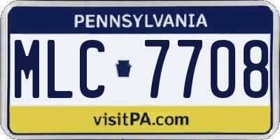 PA license plate MLC7708