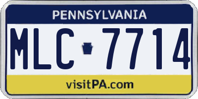 PA license plate MLC7714